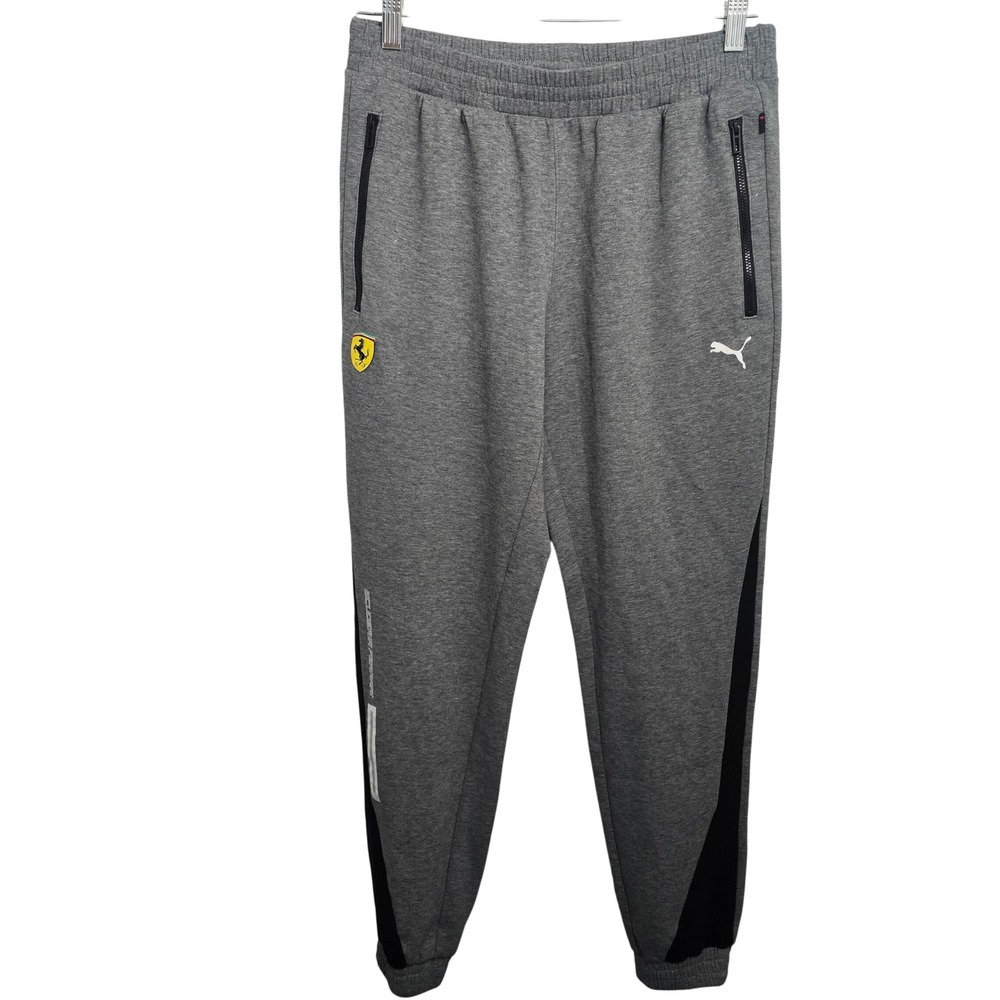Puma Scuderia Ferrari Mens Gray Sweatpants Joggers 598146-03 Size Medium